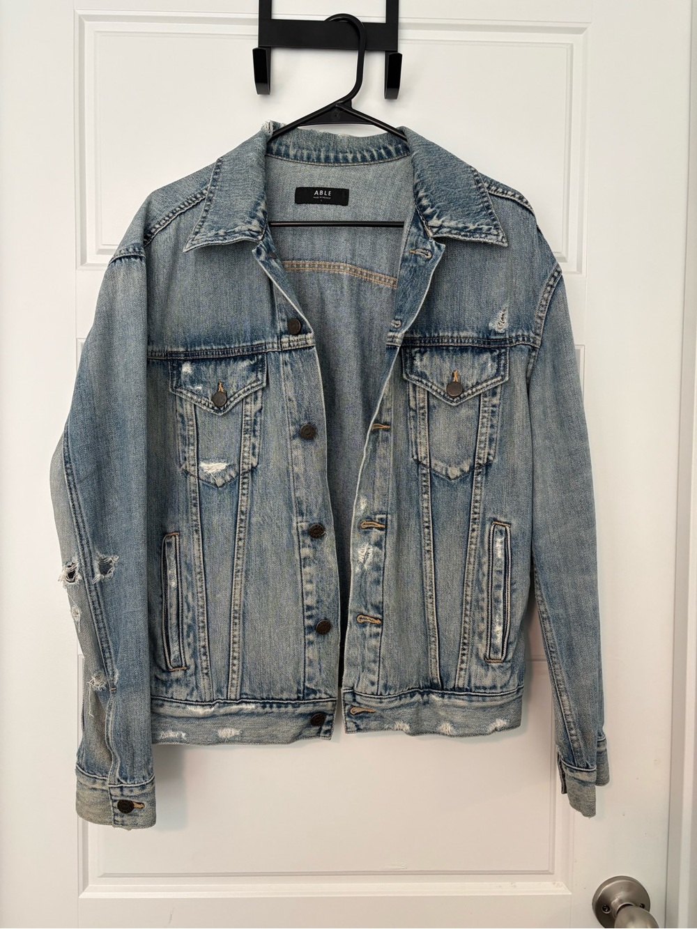 ABLE Light Blue Distressed Denim Jacket